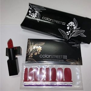 New Colorstreet RUBY BUNDLE Santa Baby Nail Strip & Holly Sparkling Lipstick